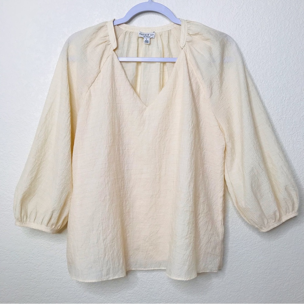 CURRENT AIR Boho Beachy Blouse Ivory/Cream